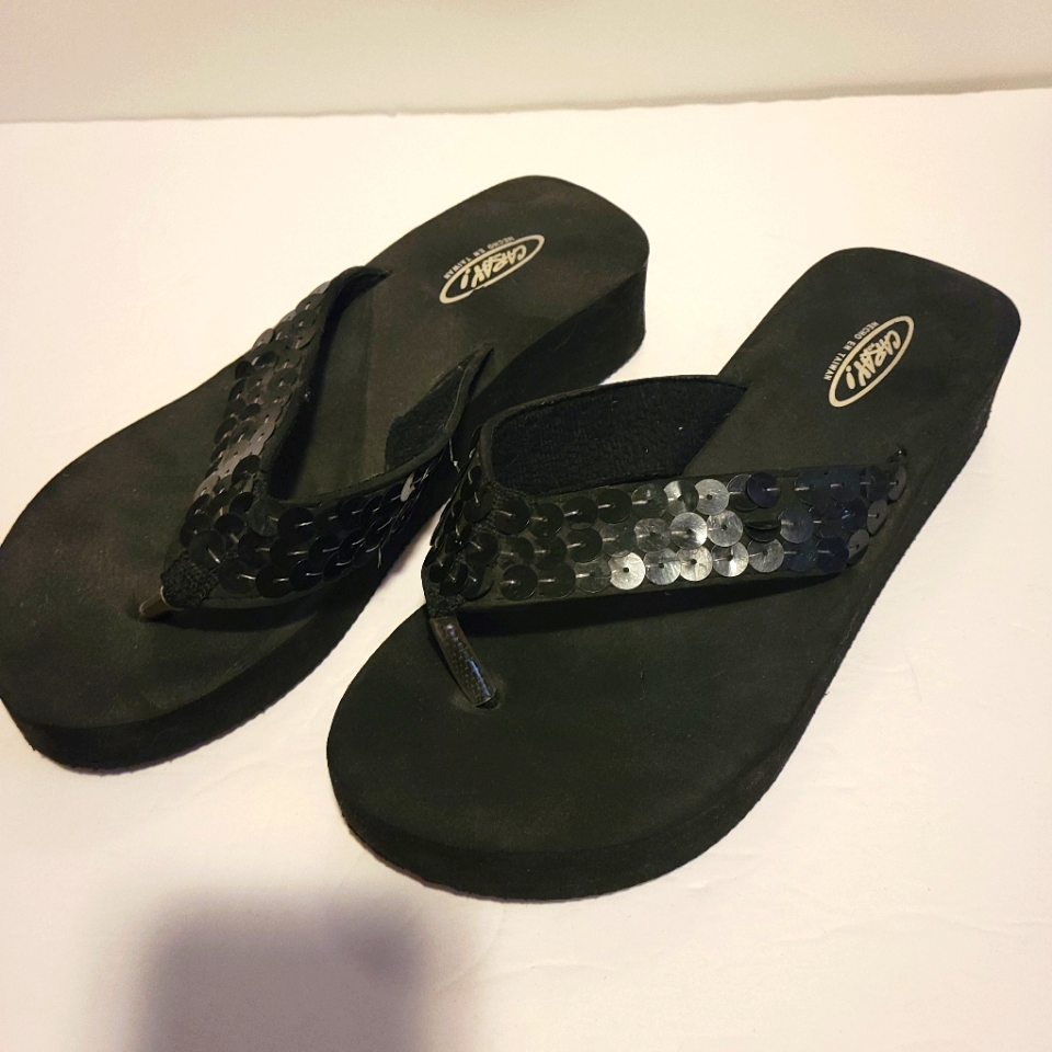 Sequined Flip Flops